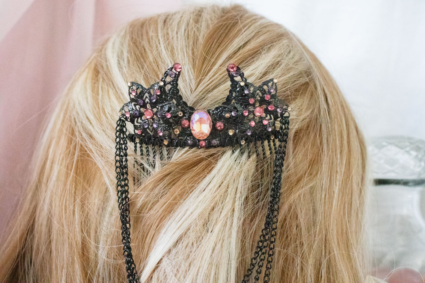 Black + Sunset Moon Hair Comb