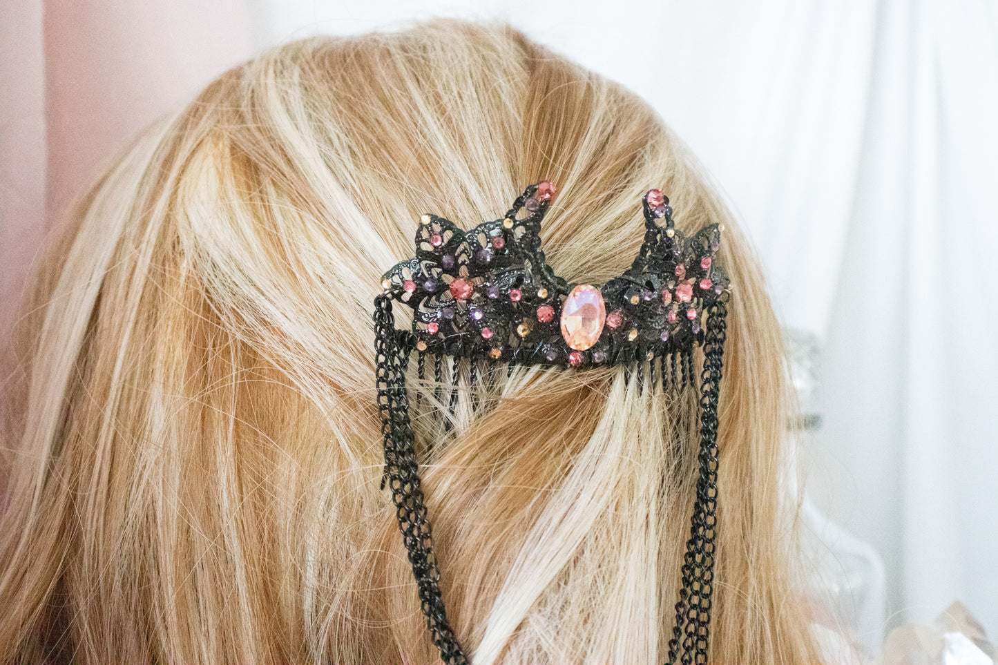 Black + Sunset Moon Hair Comb