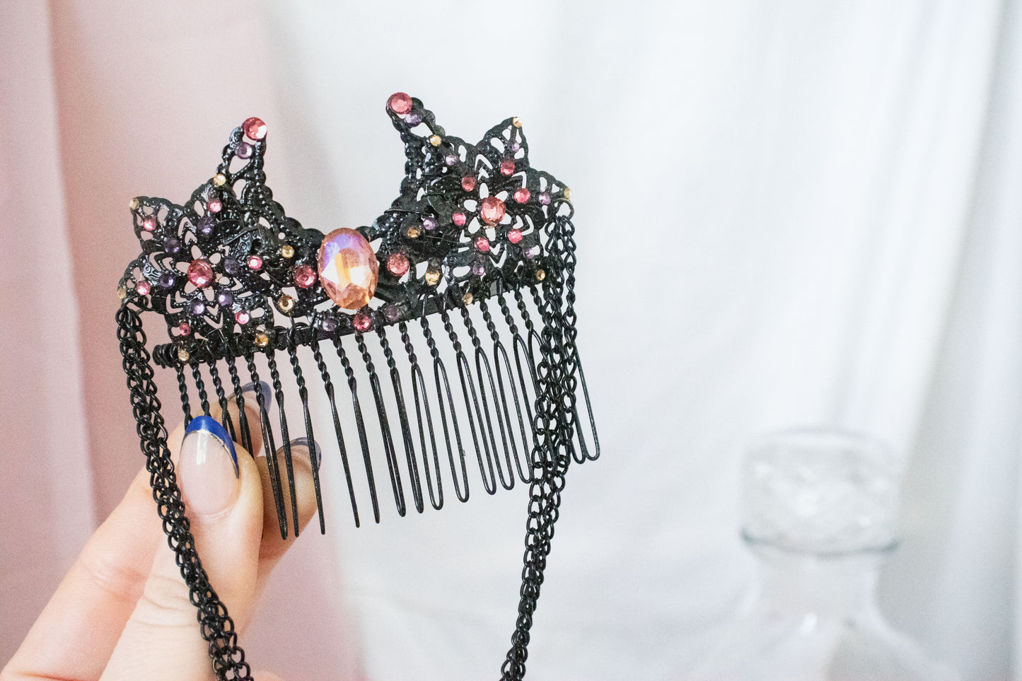 Black + Sunset Moon Hair Comb