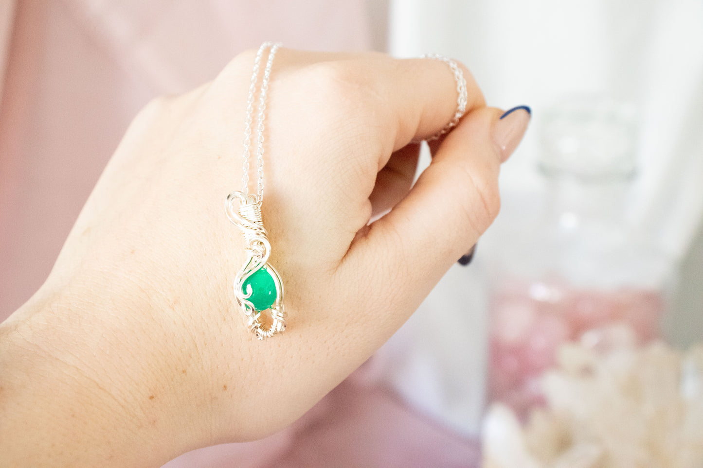 Astera Mini Green Onyx Pendant