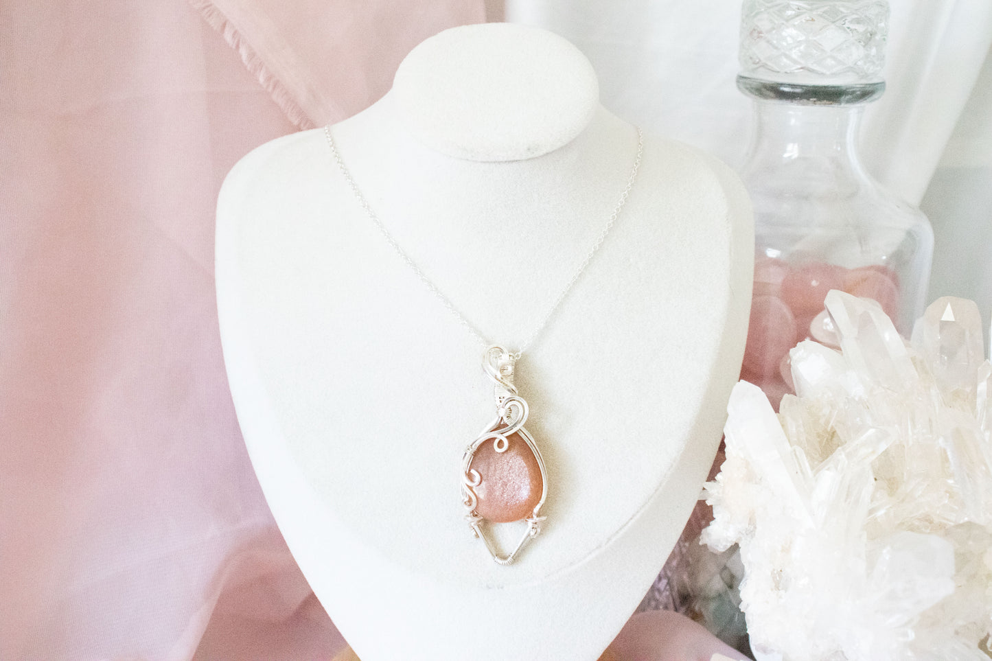 Astera Peach Moonstone Pendant