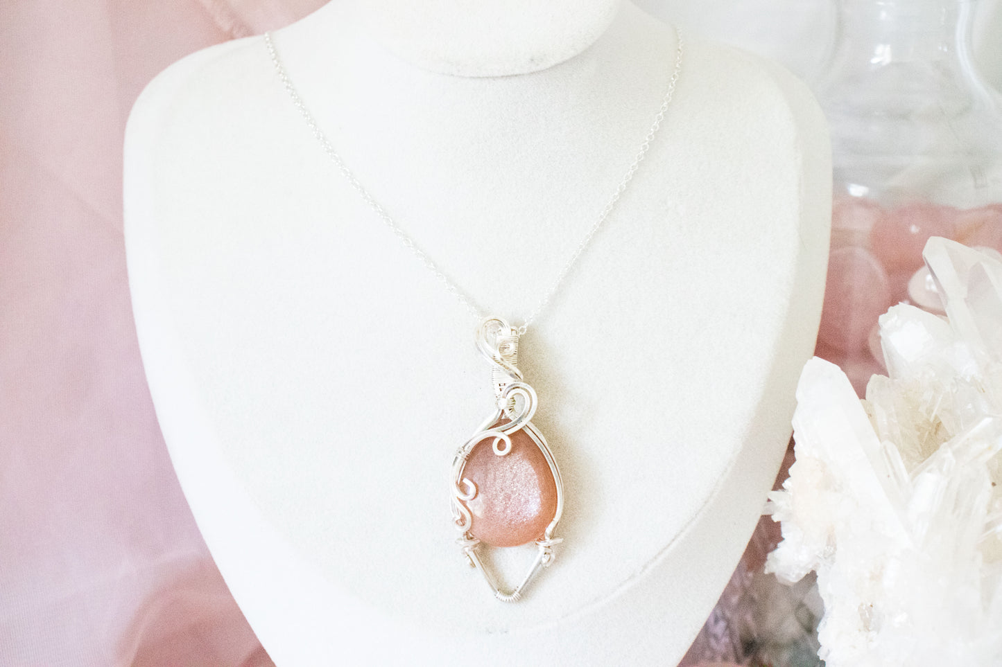 Astera Peach Moonstone Pendant