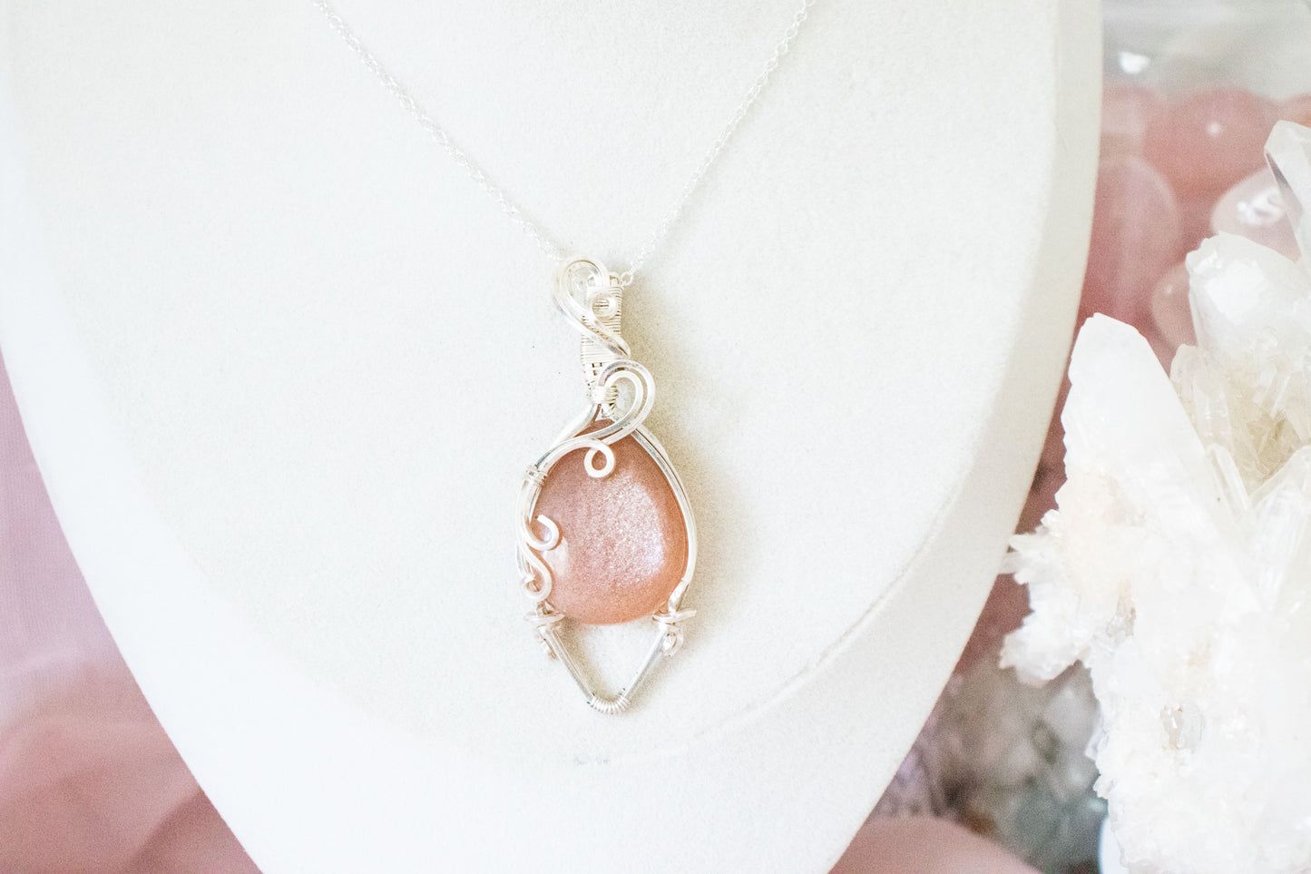 Astera Peach Moonstone Pendant