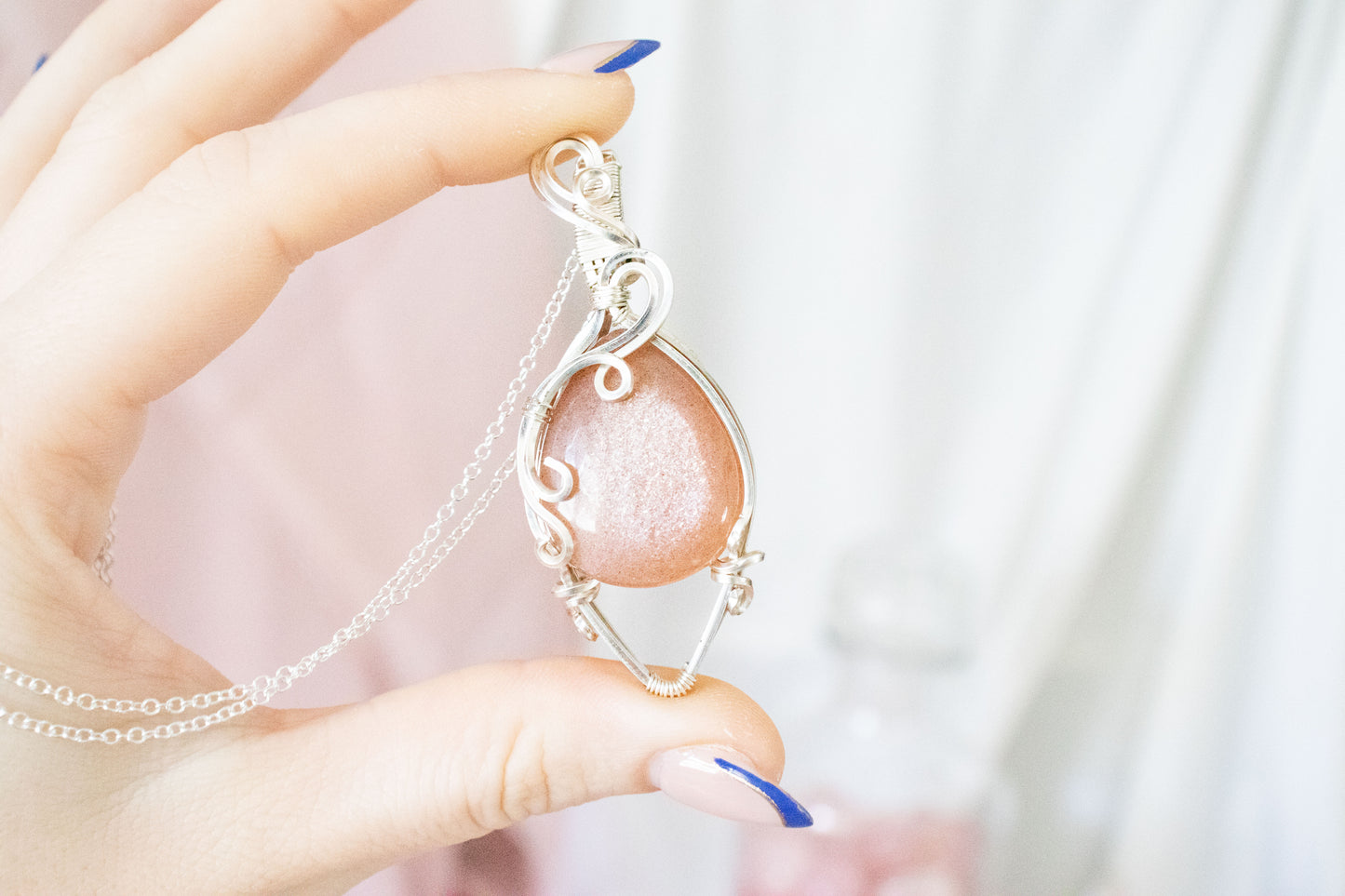Astera Peach Moonstone Pendant