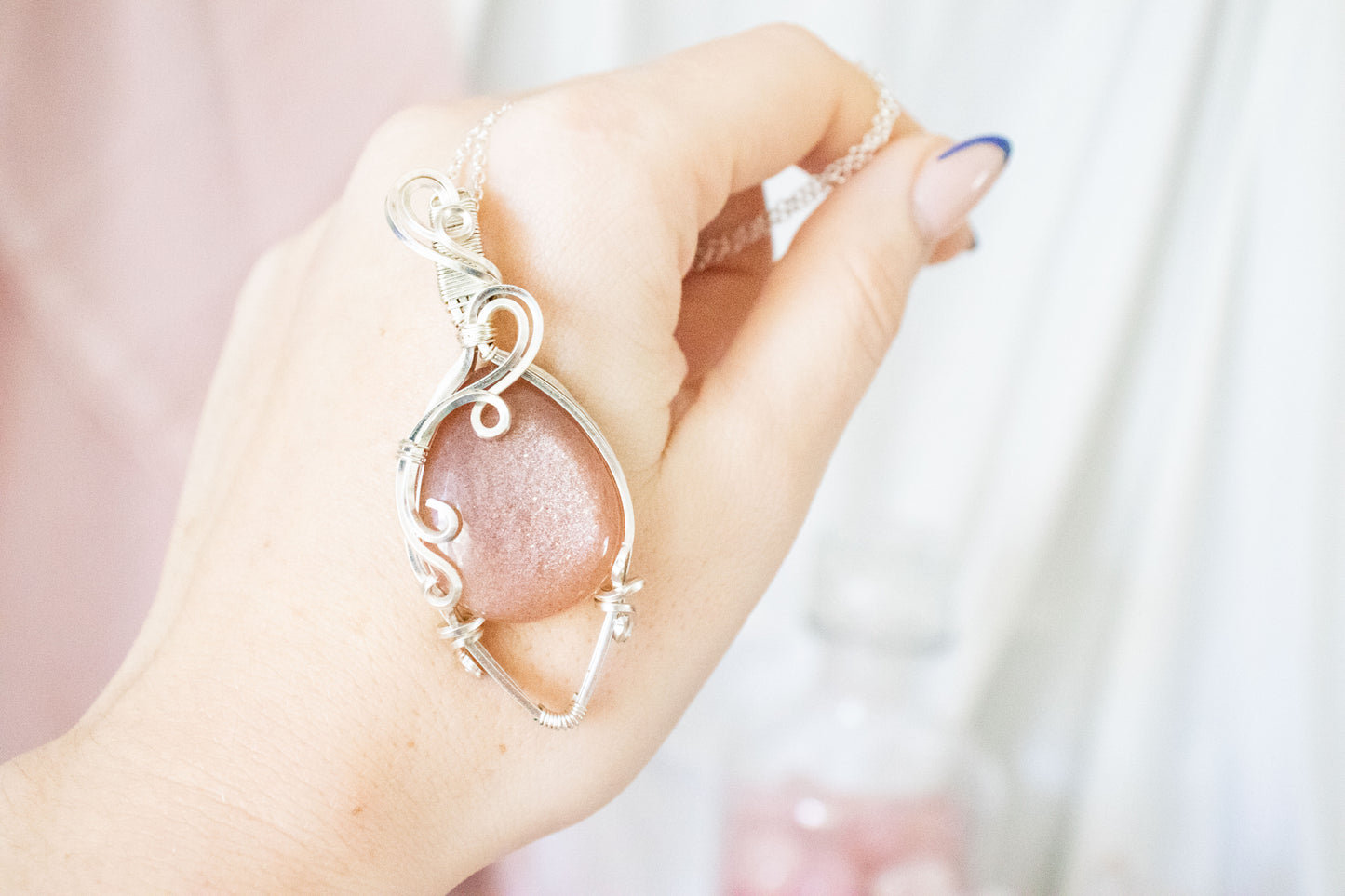 Astera Peach Moonstone Pendant