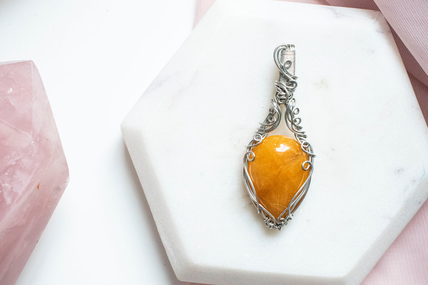 Ianthe Orange Aventurine Pendant