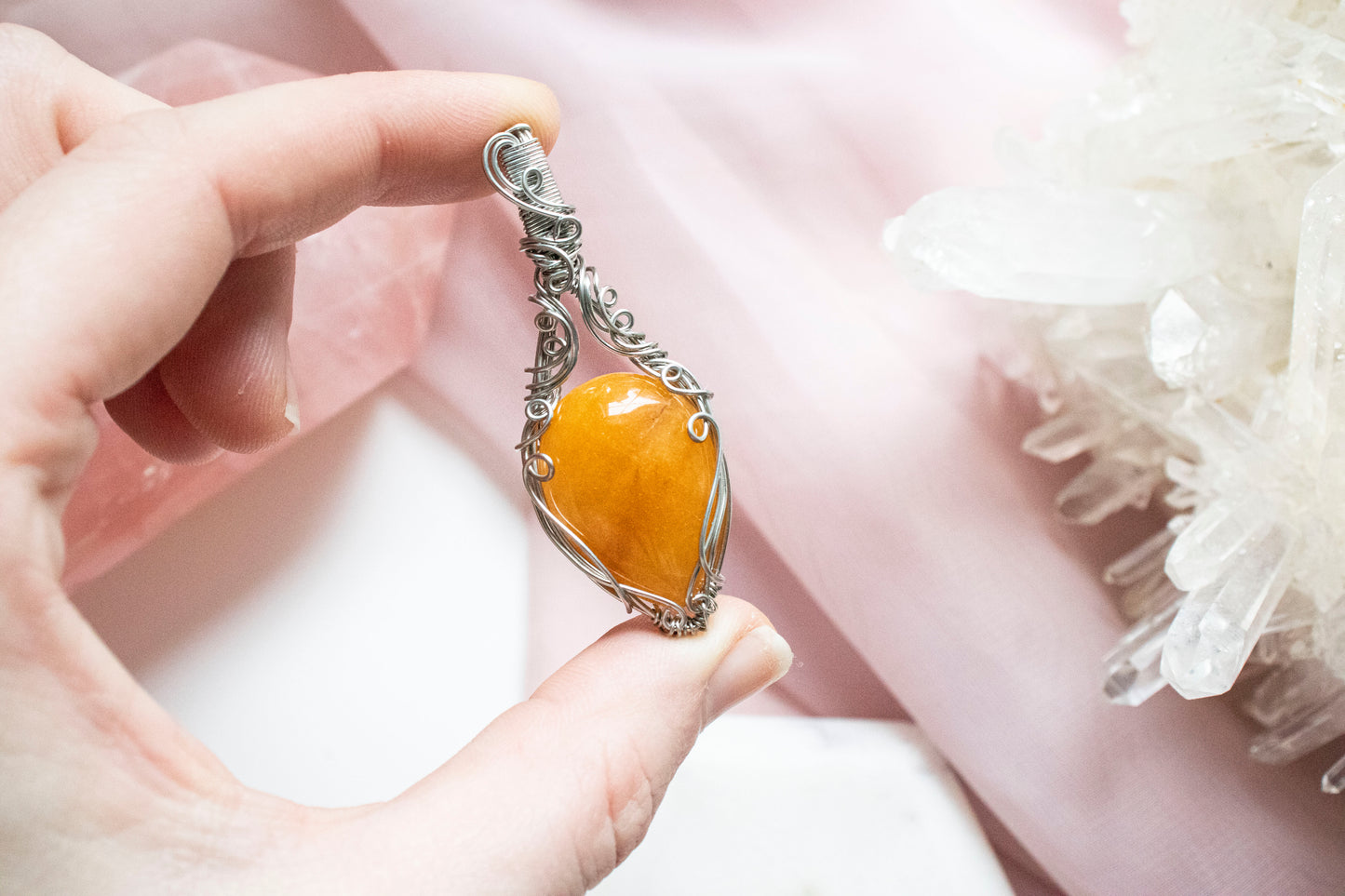 Ianthe Orange Aventurine Pendant