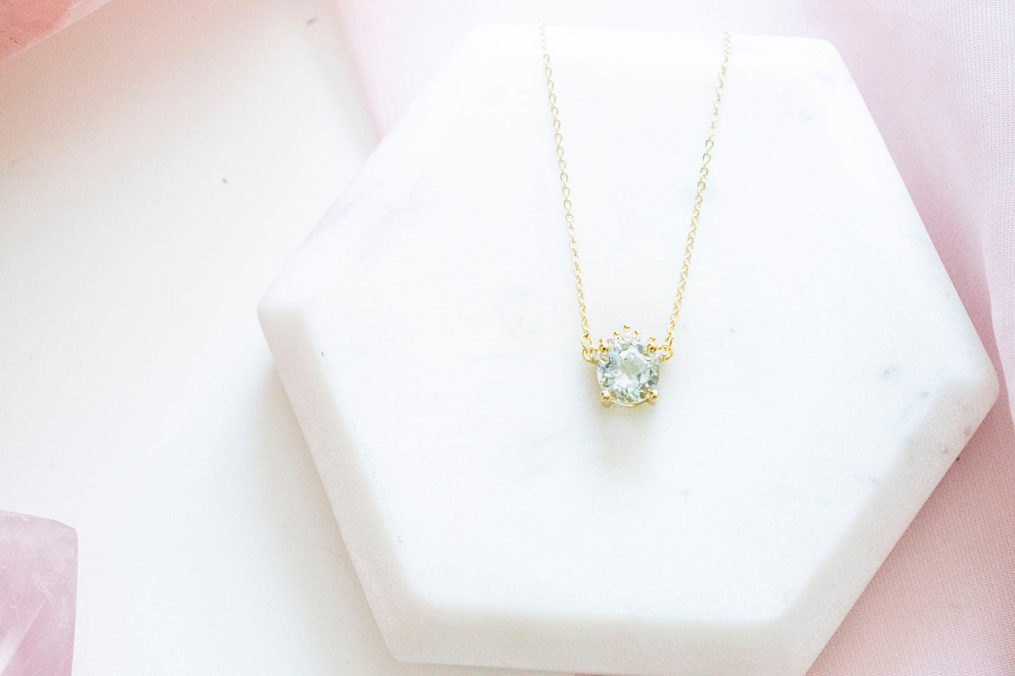 Lyla Blue Topaz Pendant (14k Gold Plated)