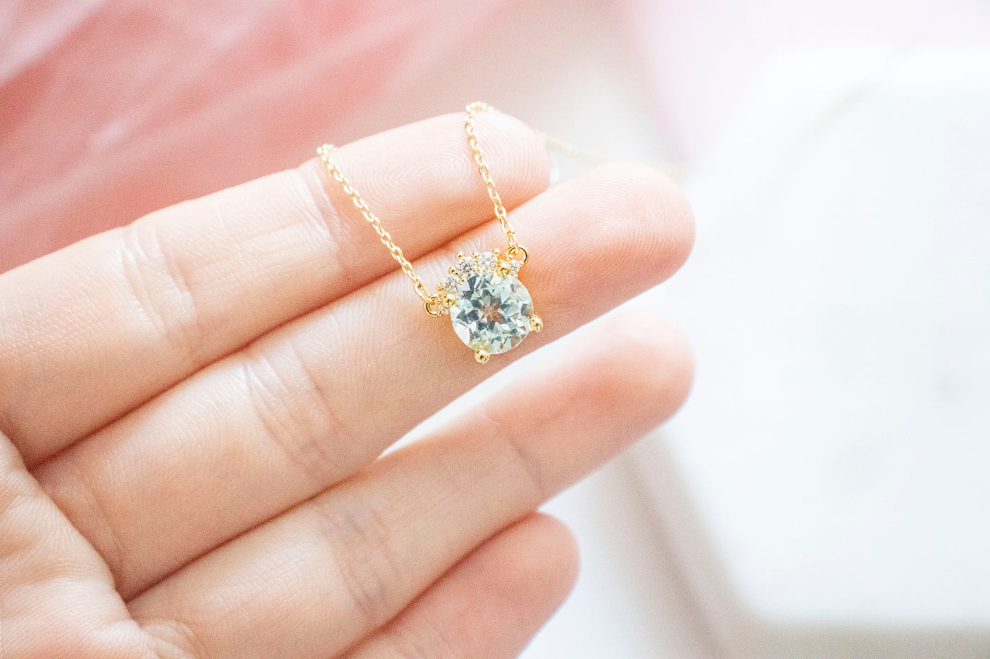 Lyla Blue Topaz Pendant (14k Gold Plated)