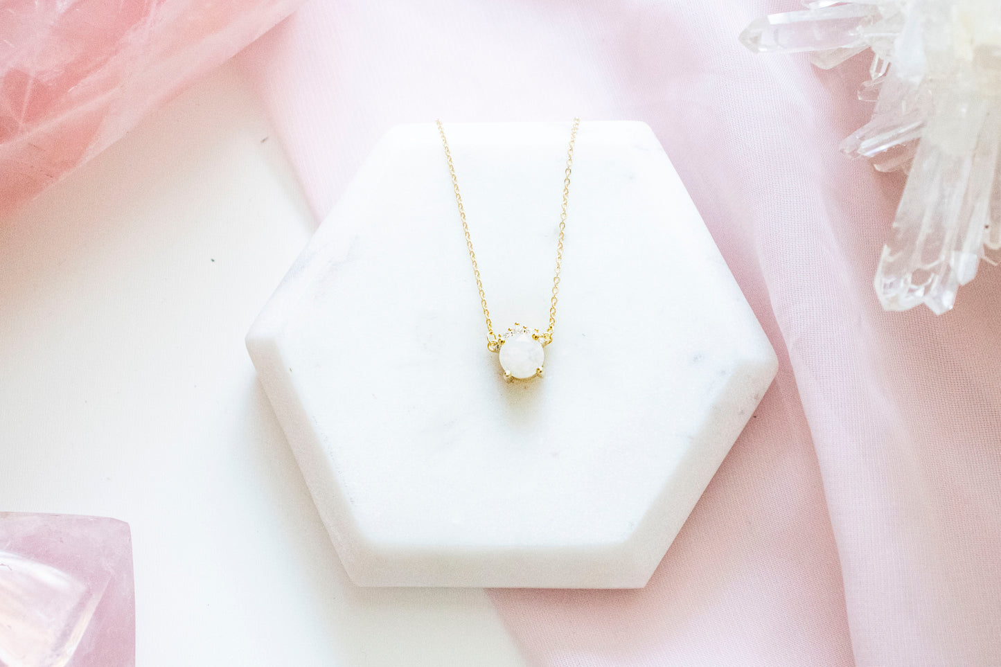 Lyla Moonstone Pendant (14k Gold Plated)