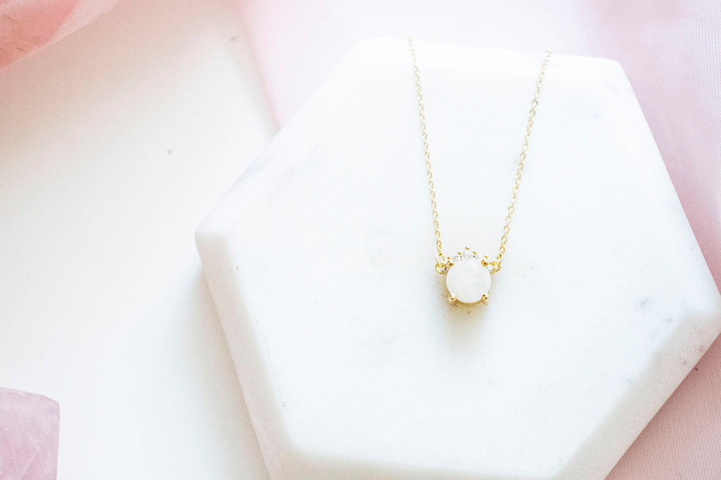 Lyla Moonstone Pendant (14k Gold Plated)