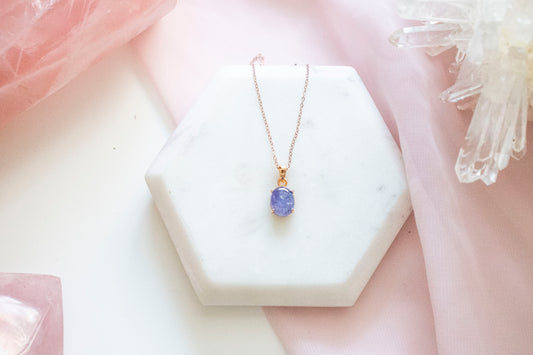 Nephele Tanzanite Pendant (14k Rose Gold Fill)