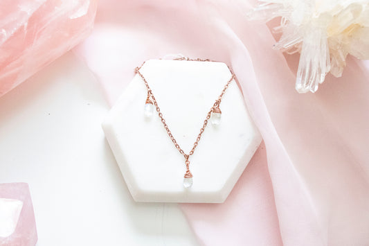 Thalia Triple Moonstone Droplet Pendant