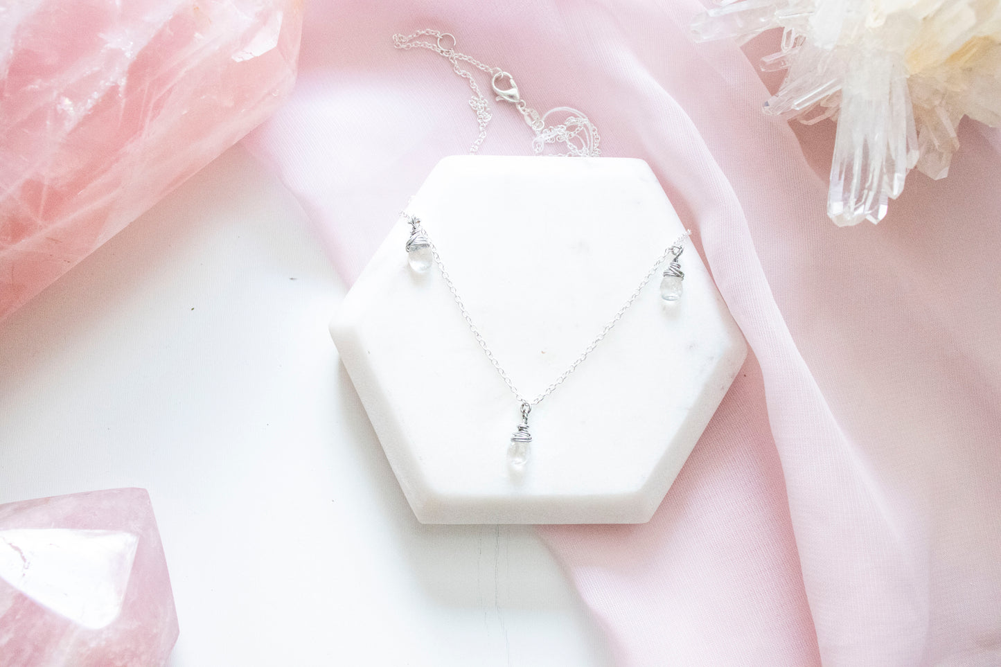 Thalia Triple Moonstone Droplet Pendant