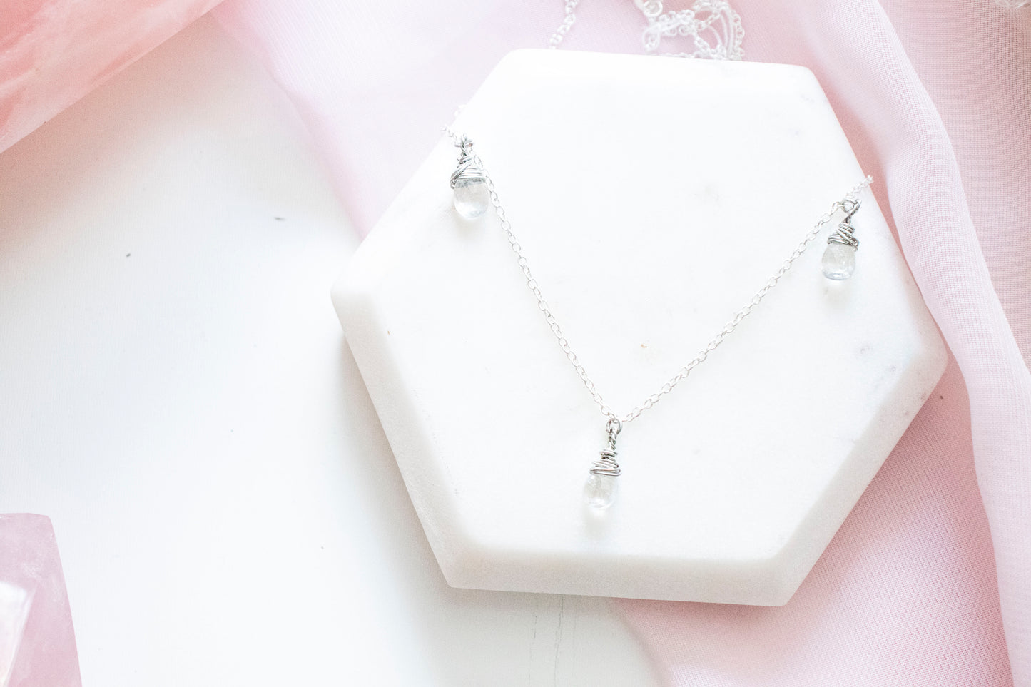 Thalia Triple Moonstone Droplet Pendant