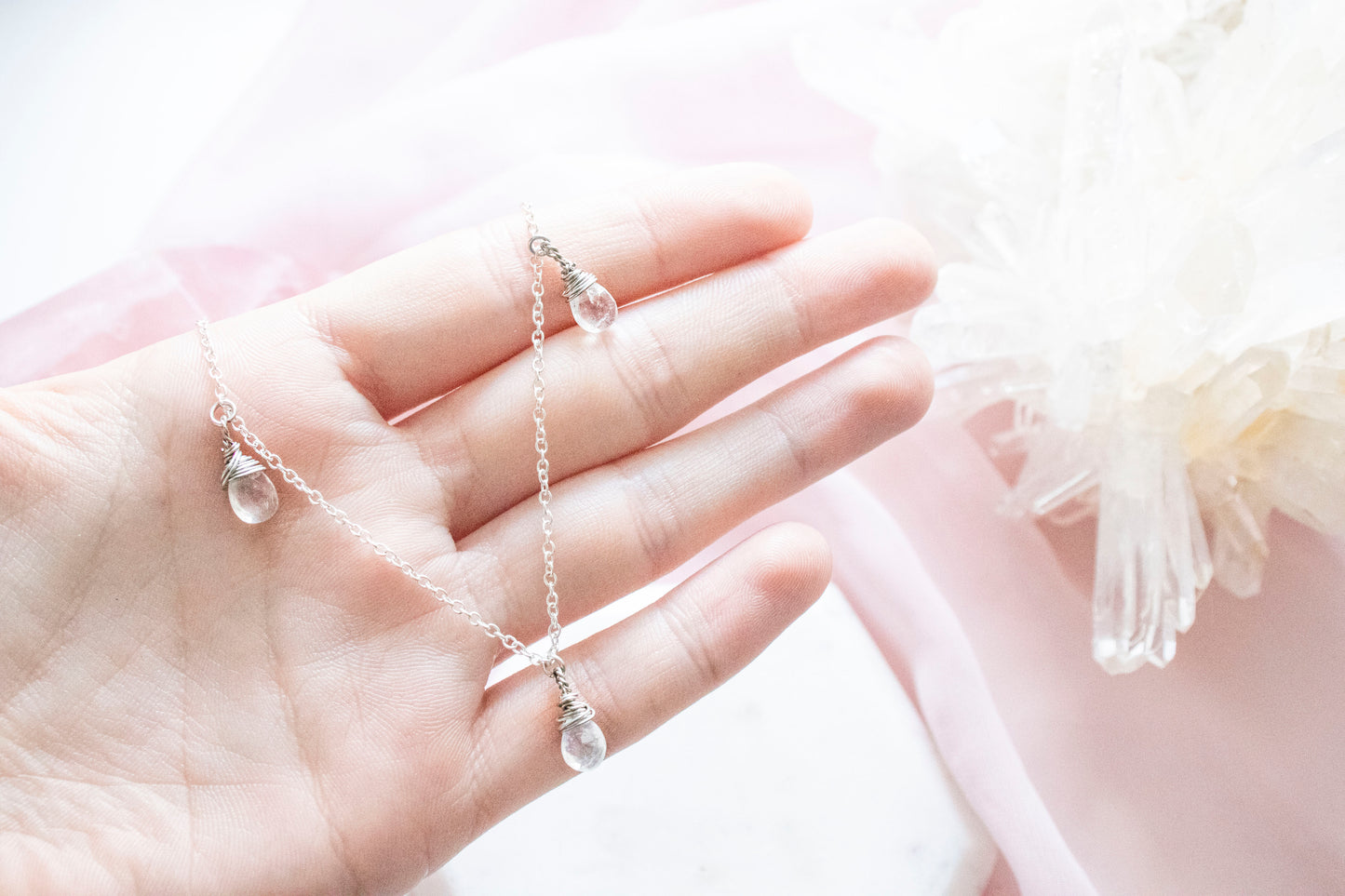 Thalia Triple Moonstone Droplet Pendant