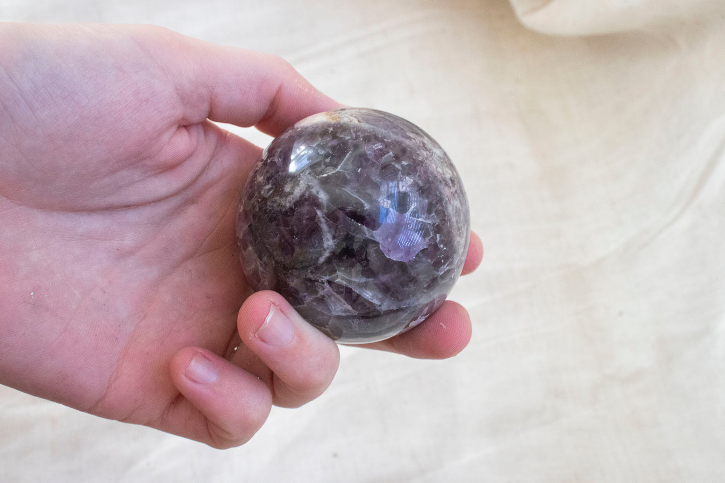 Chevron Amethyst Sphere