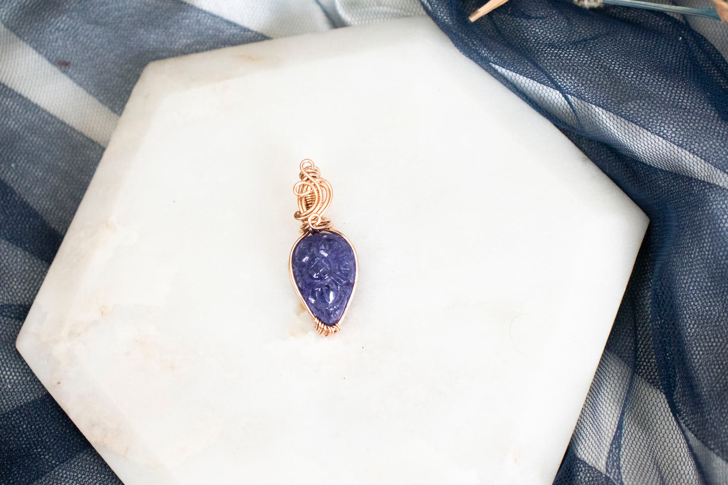 Paris - Tanzanite Pendant (14k Rose Gold Fill)