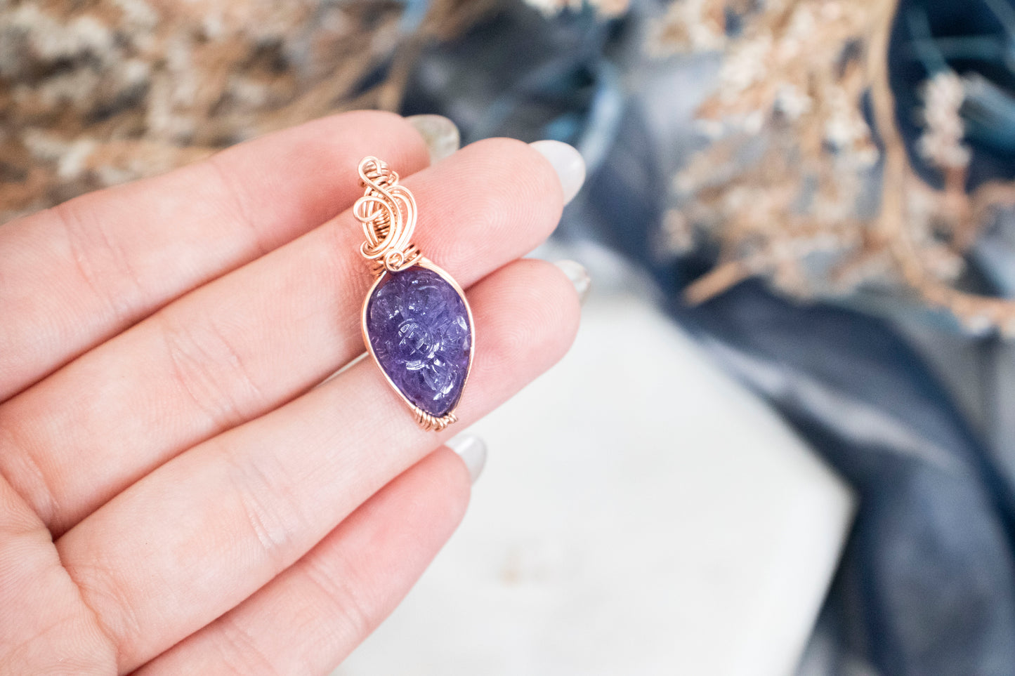 Paris - Tanzanite Pendant (14k Rose Gold Fill)