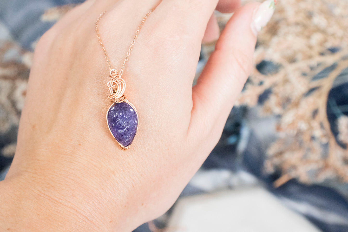 Paris - Tanzanite Pendant (14k Rose Gold Fill)