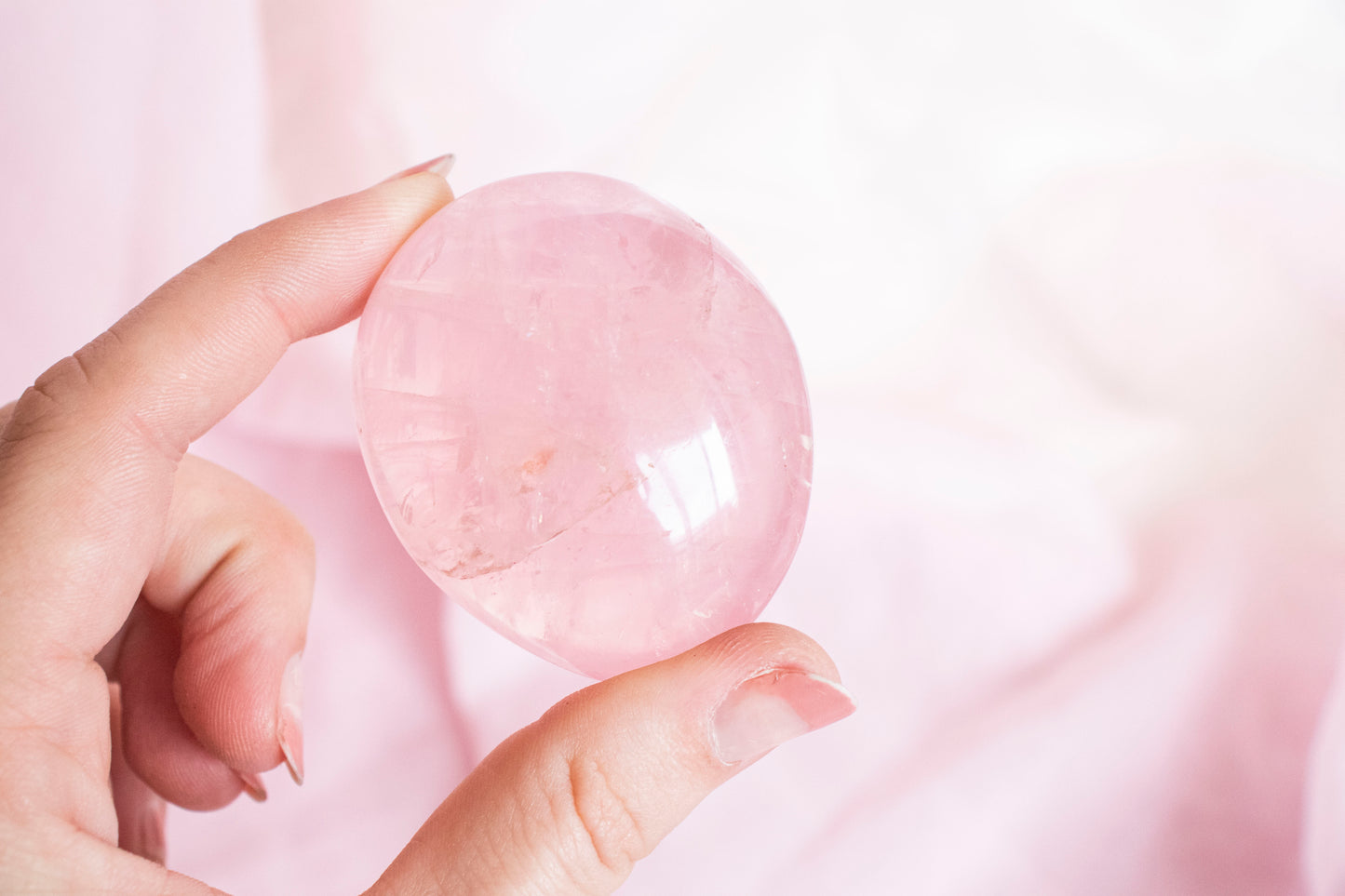 Rose Quartz Palm Stone 4