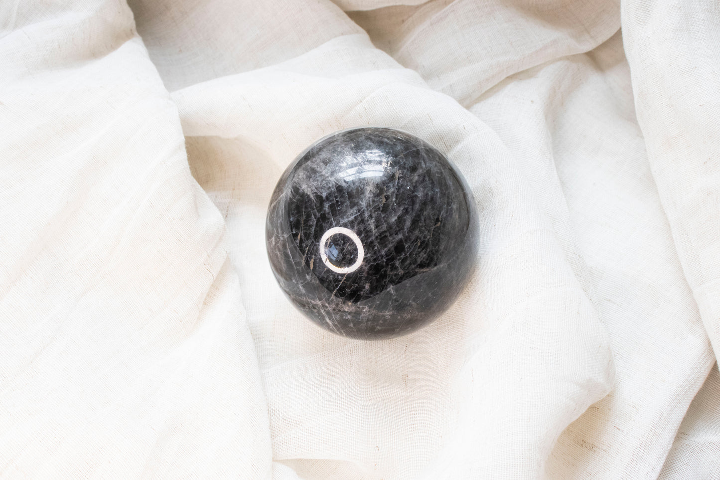 Large Black Moonstone Sphere