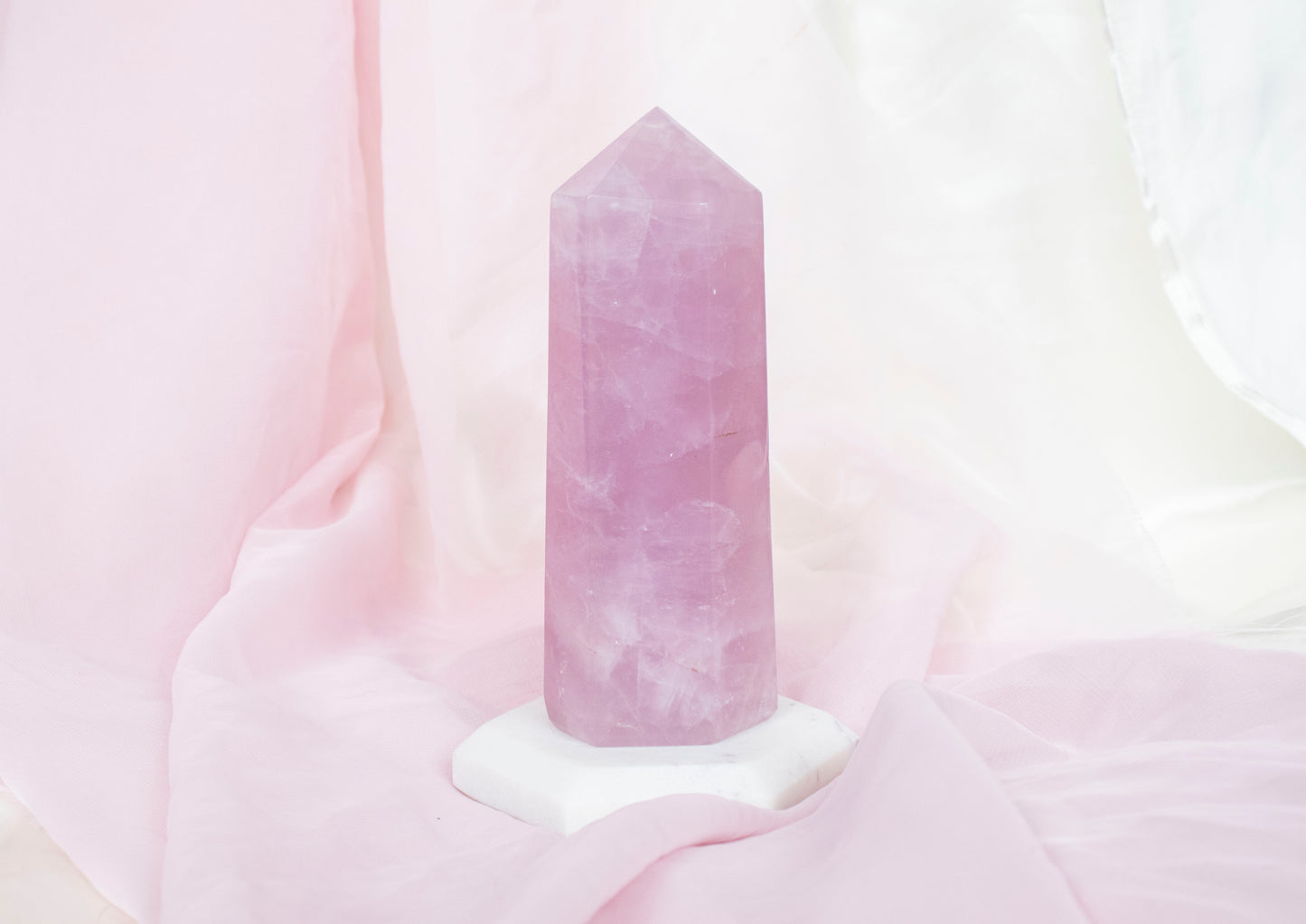 Large Lavender Rose Quartz Tower