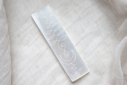 Unalome Selenite Slab