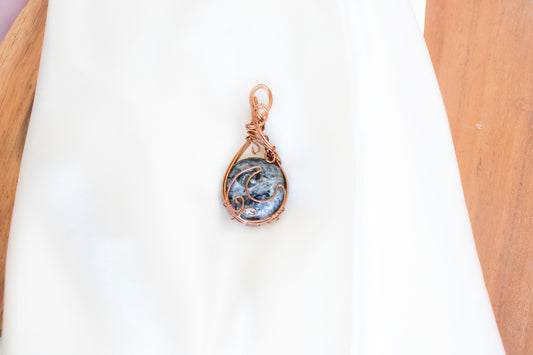 The Last Time - Larvikite Moon Pendant