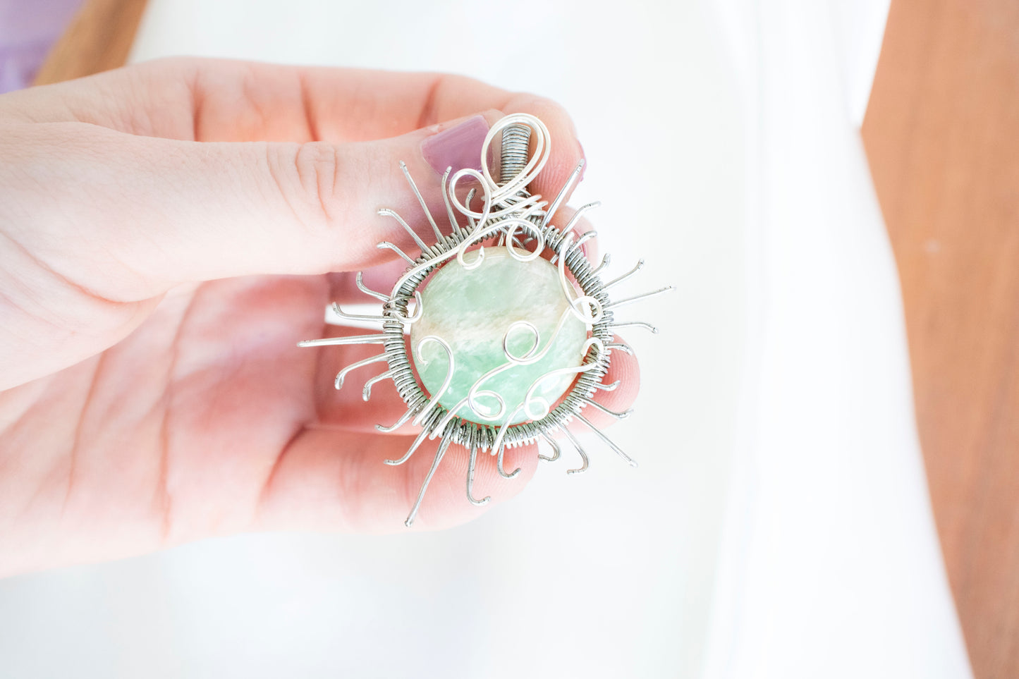 Amazonite Snowflake Pendant
