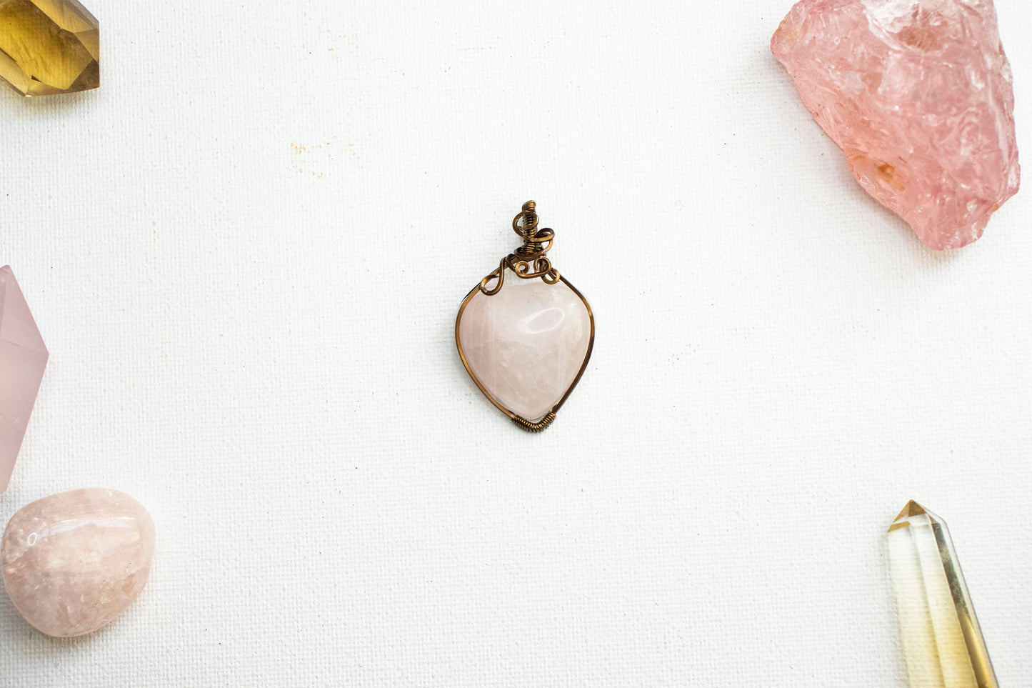 Rose Quartz Heart Pendant