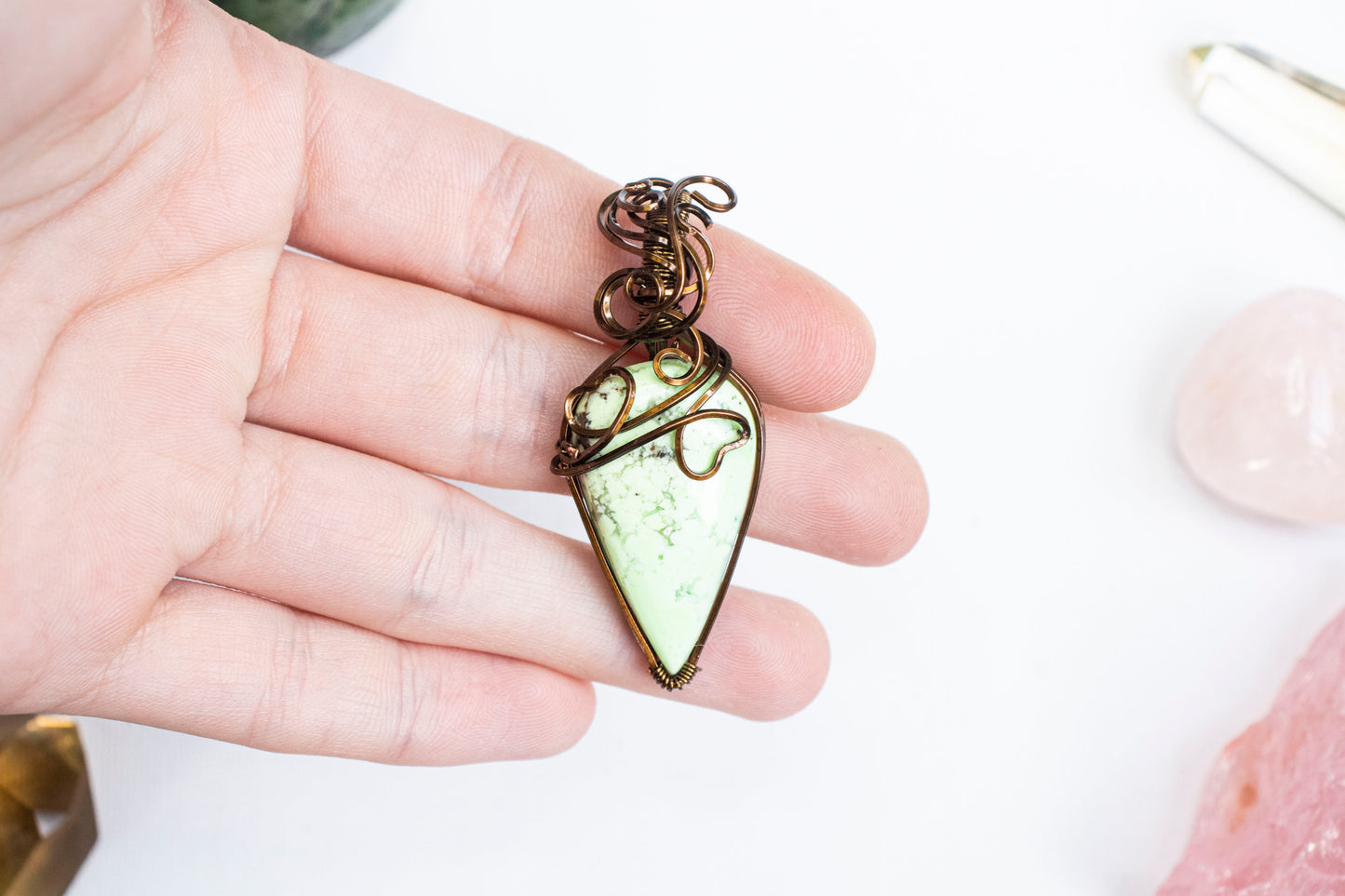 Lemon Chrysoprase Heart Pendant