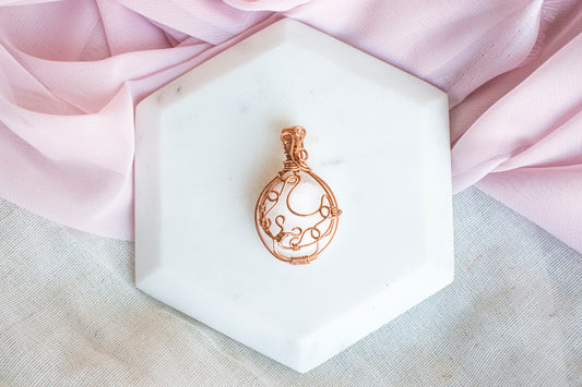 Ghost Agate Moon Pendant