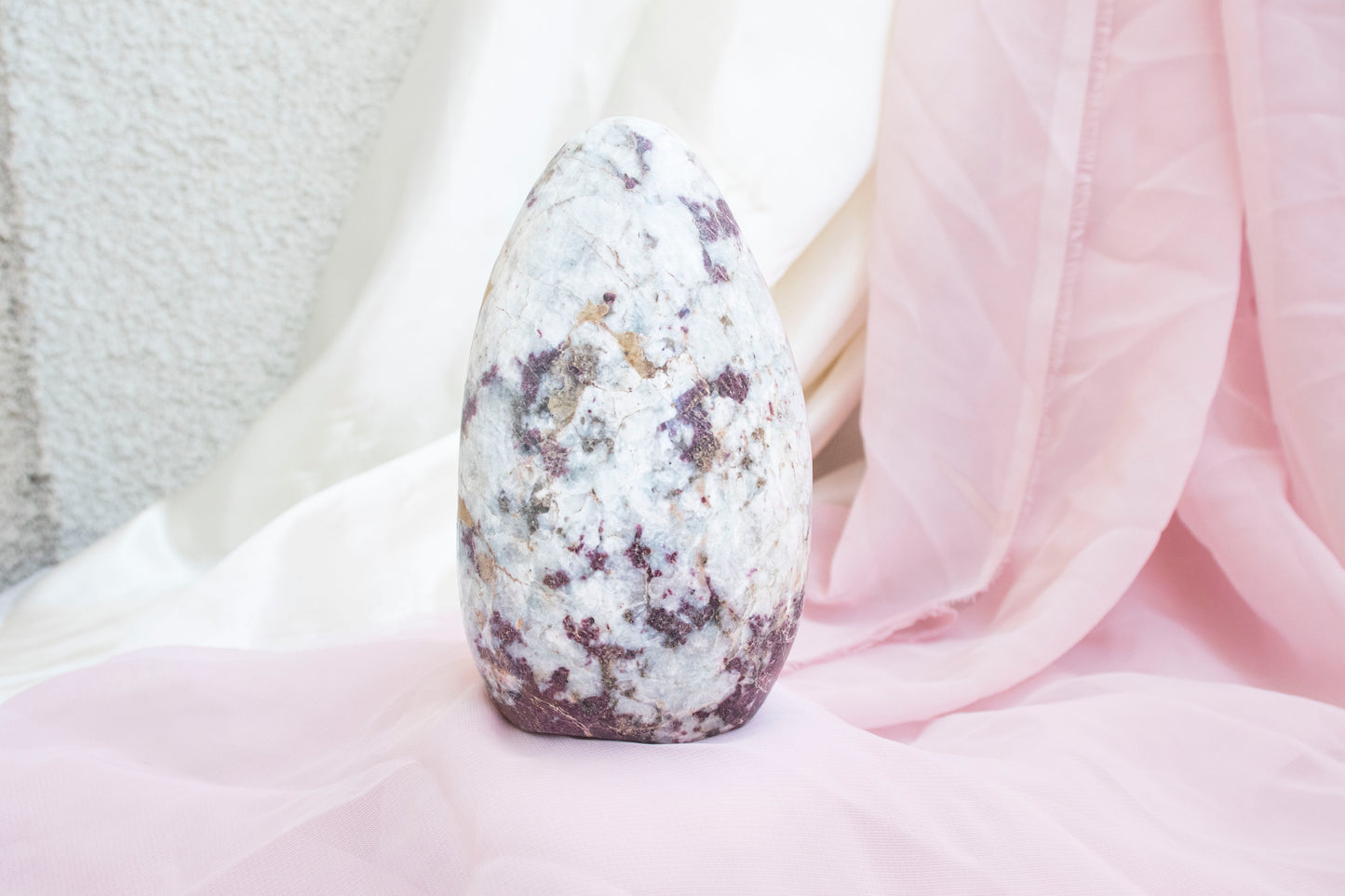 Pink Tourmaline in Quartz Freeform 1