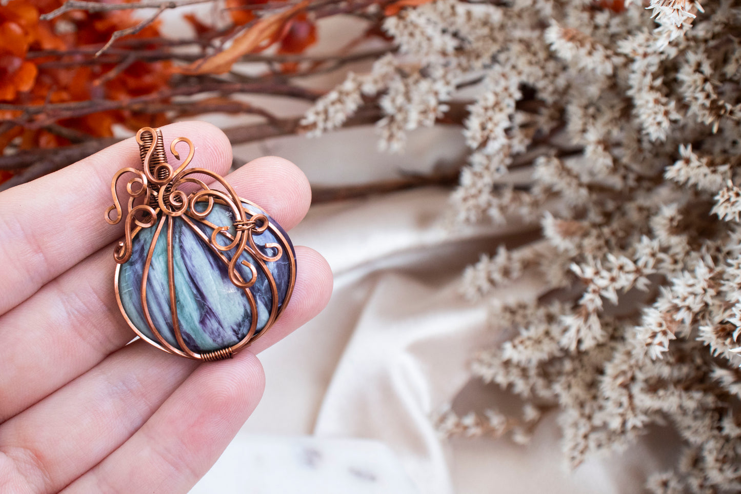 Kammerite Pumpkin Pendant