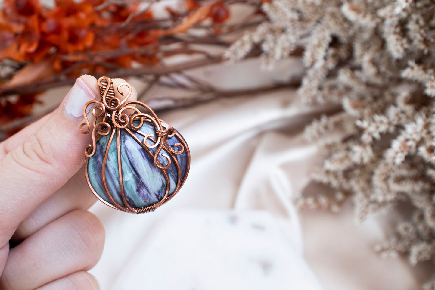 Kammerite Pumpkin Pendant