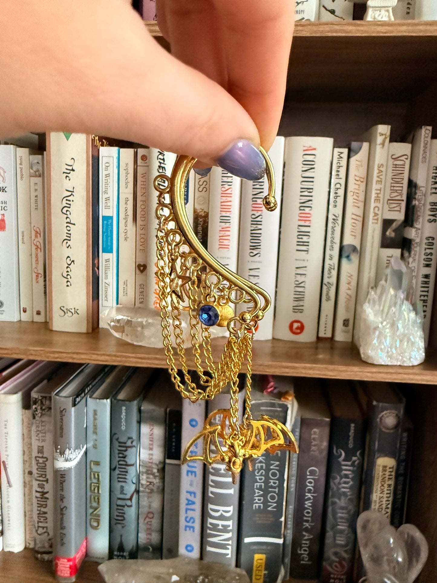 Gold Bat Simple Ear Cuffs