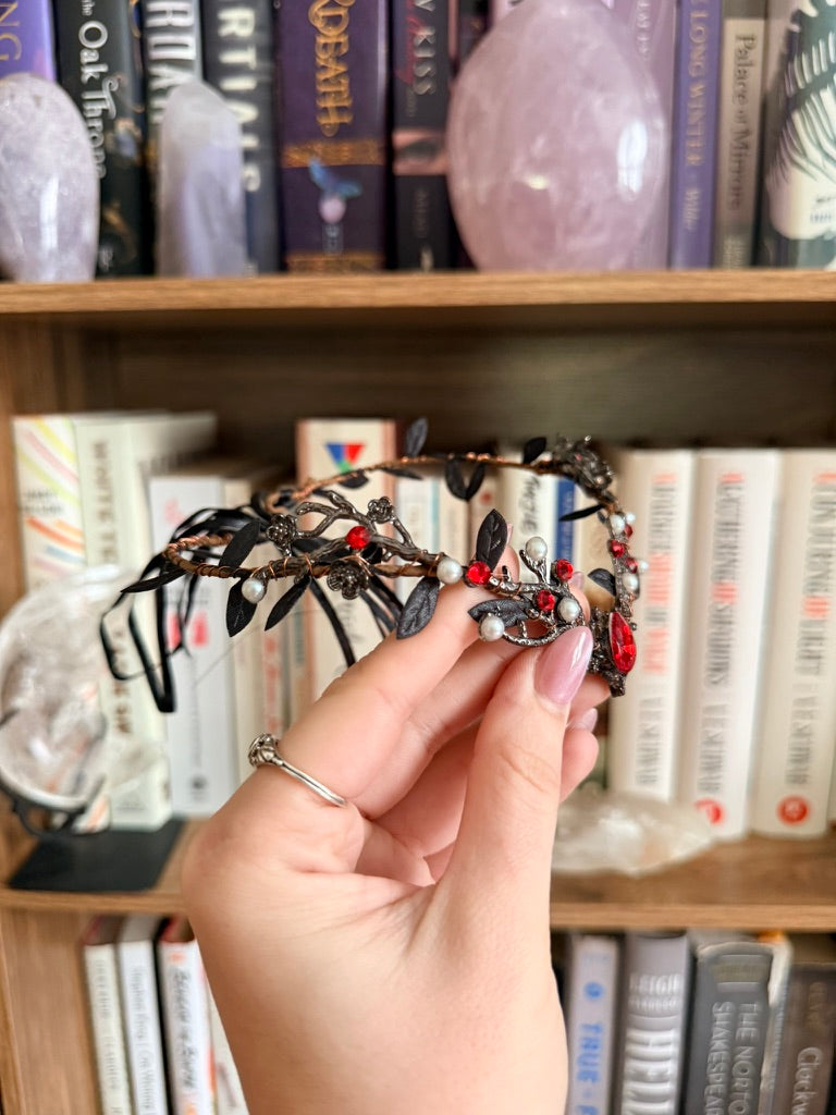 Black + Red Stag Circlet Tiara (Small)