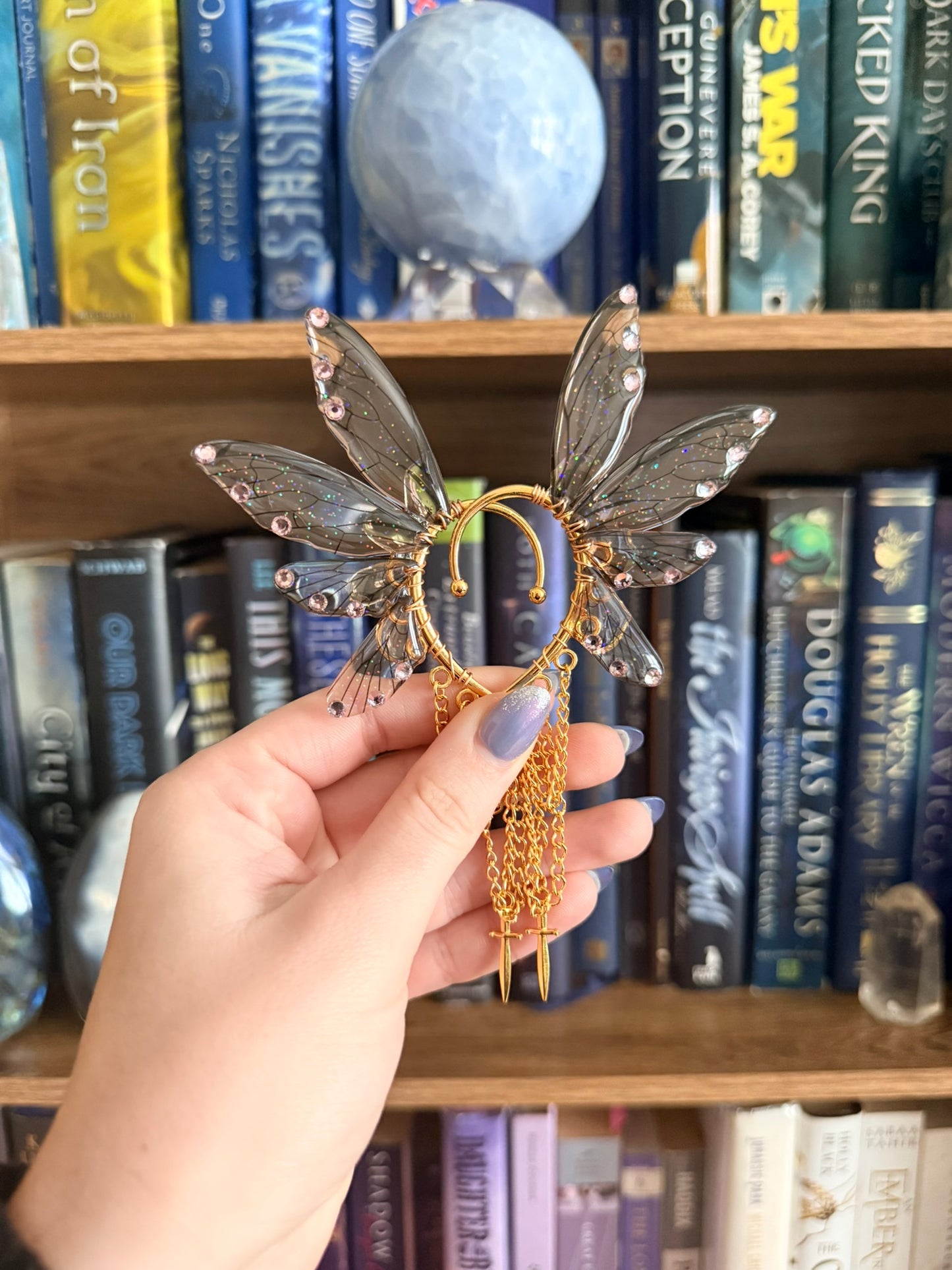 Gold + Brown Dagger Fairy Wing Ear Cuffs