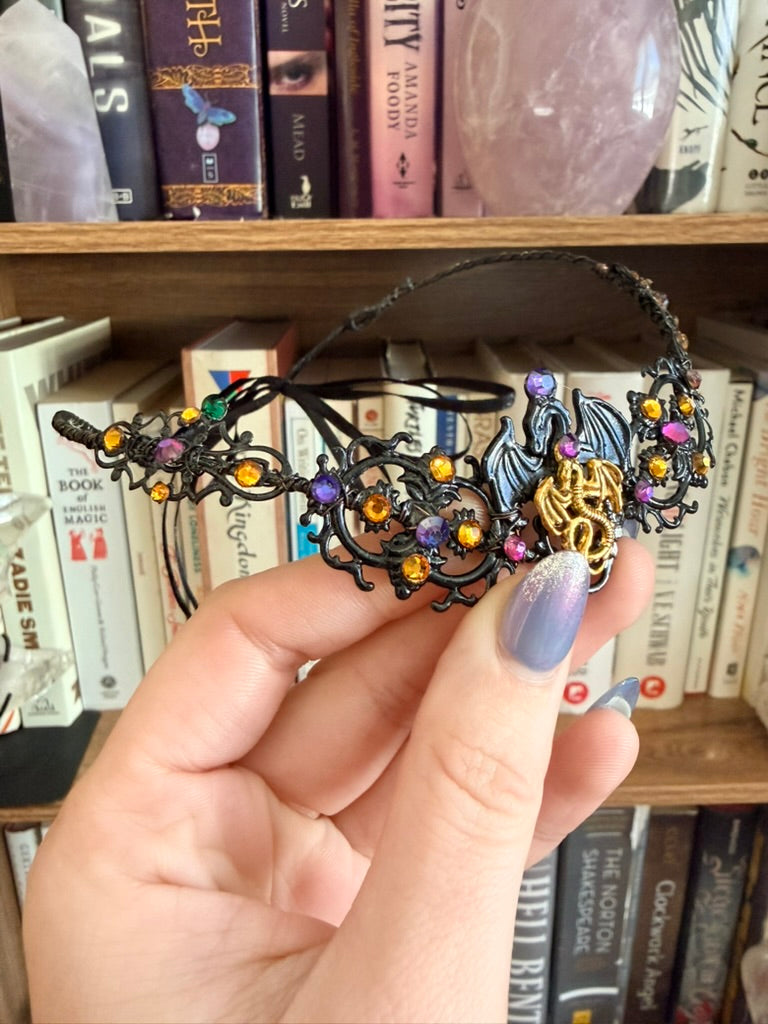 Black + Purple Dragon Circlet Tiara (Medium)