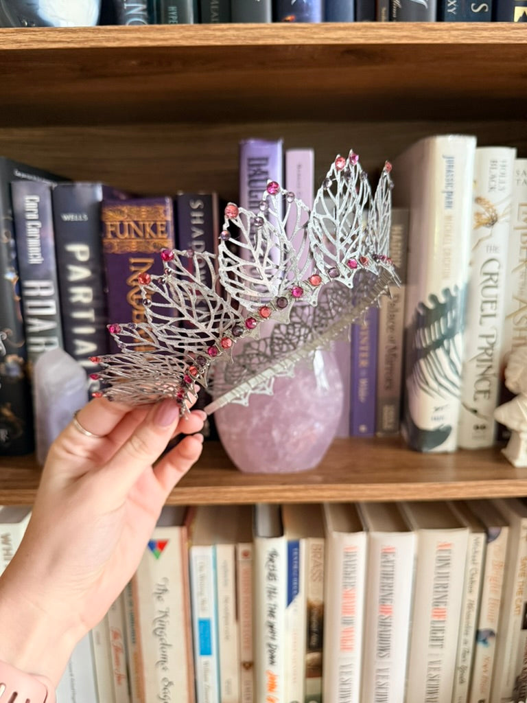 Silver + Sunset Leaf Tiara (Medium)