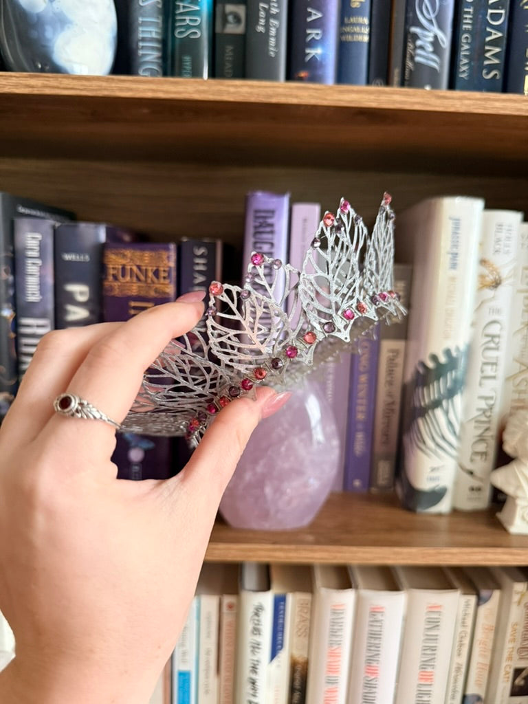 Silver + Sunset Leaf Tiara (Medium)