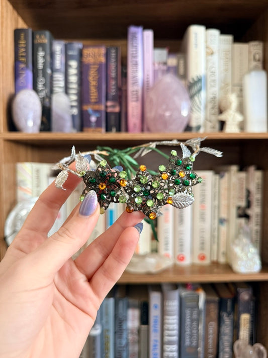 Bronze + Green Flower Circlet Tiara (Small)