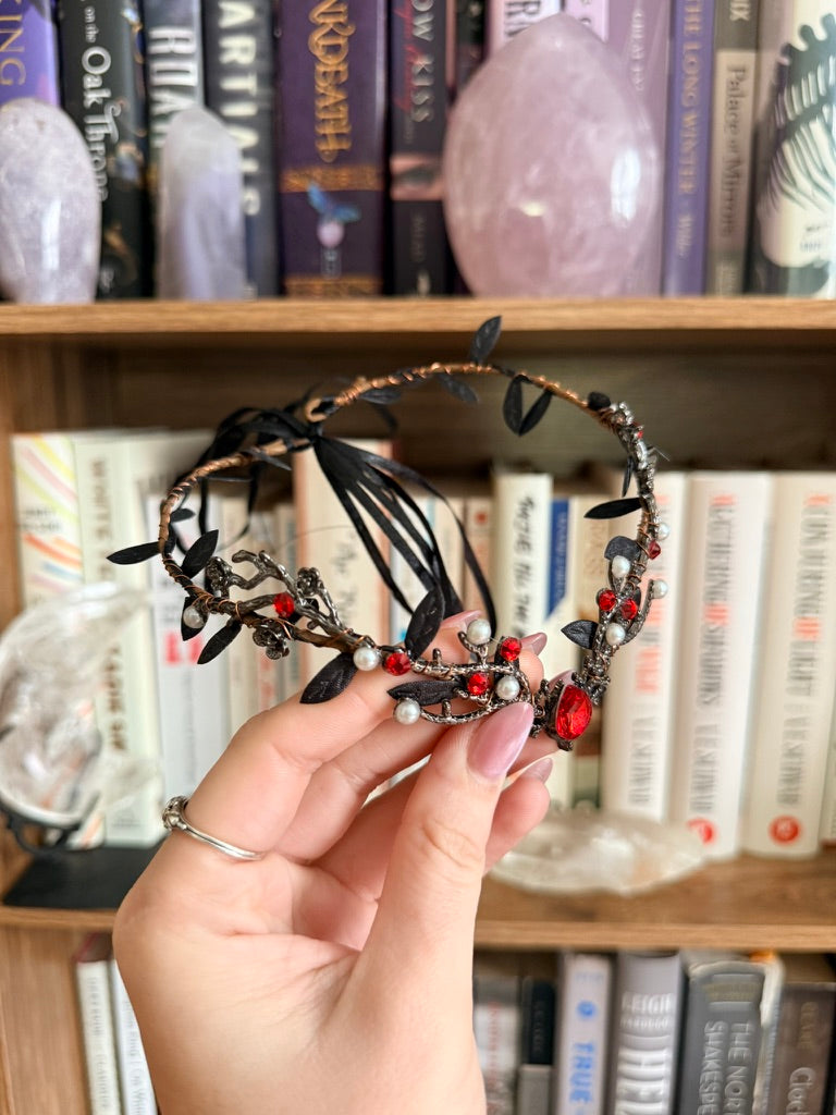 Black + Red Stag Circlet Tiara (Small)
