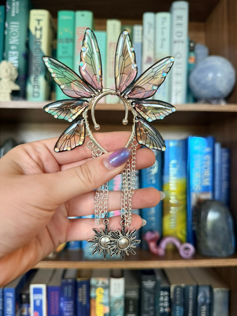 Silver + Sunset Sun Fairy Wing Ear Cuffs