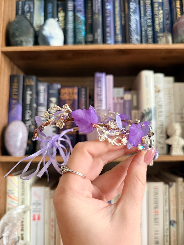 Silver + Purple Stag Circlet Tiara (Medium)