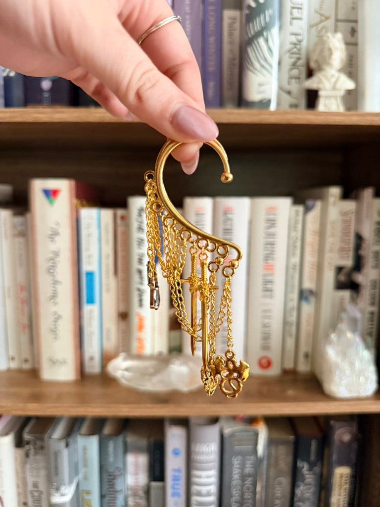 Gold + Black Dragonslayer Ear Cuffs