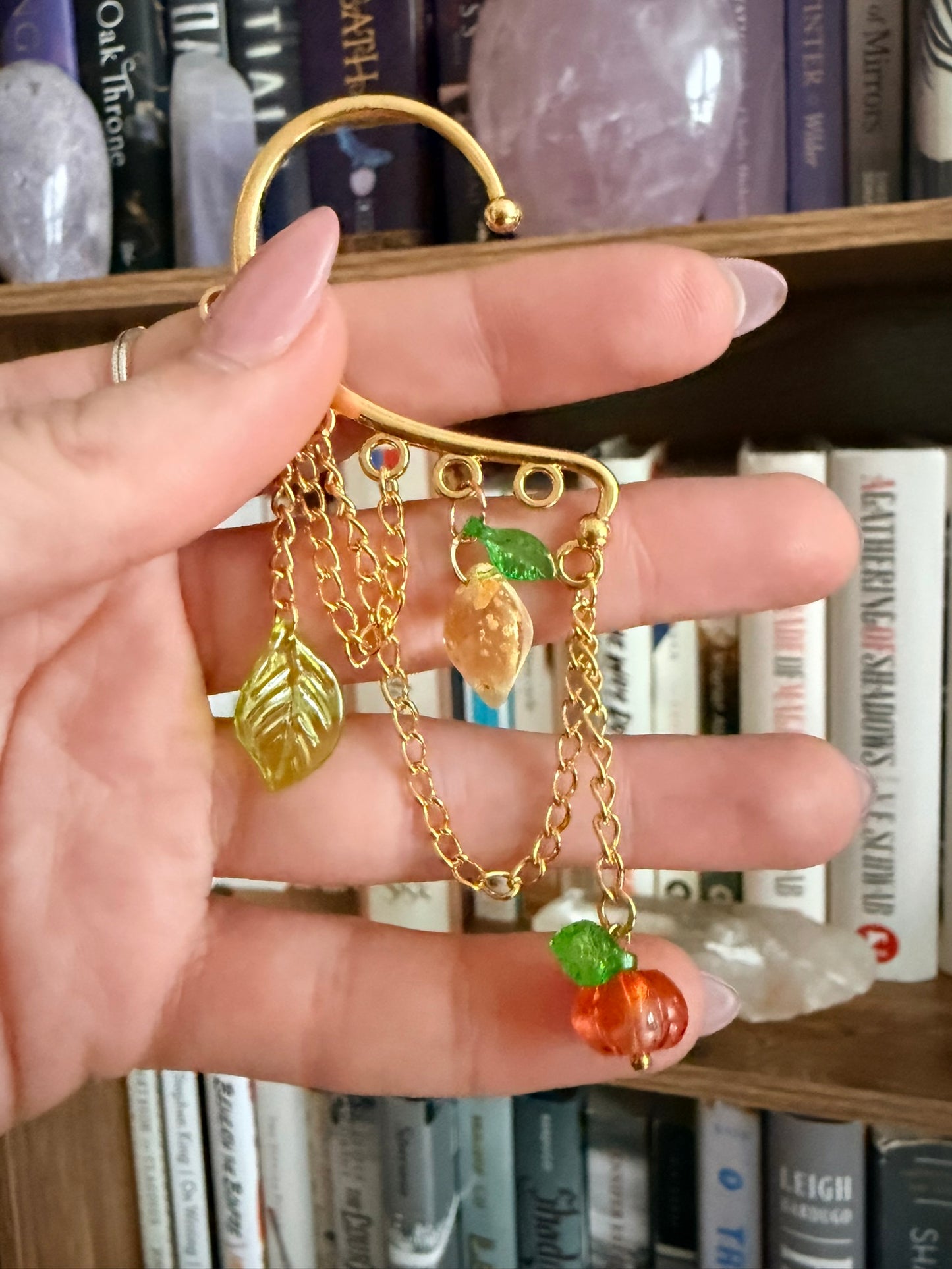 Gold Citrus Fruit Ear Cuffs