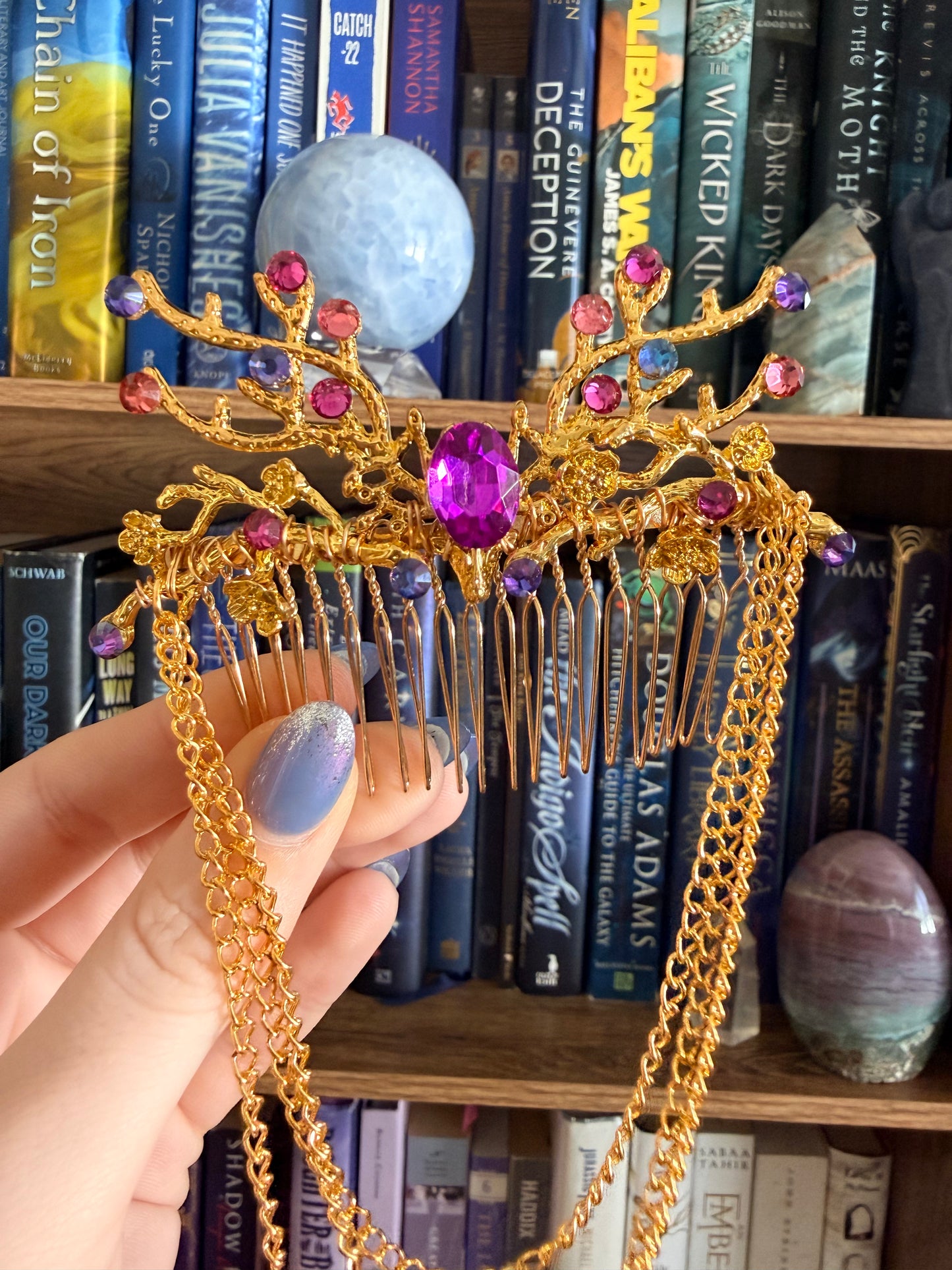 Gold + Purple Stag Hair Comb