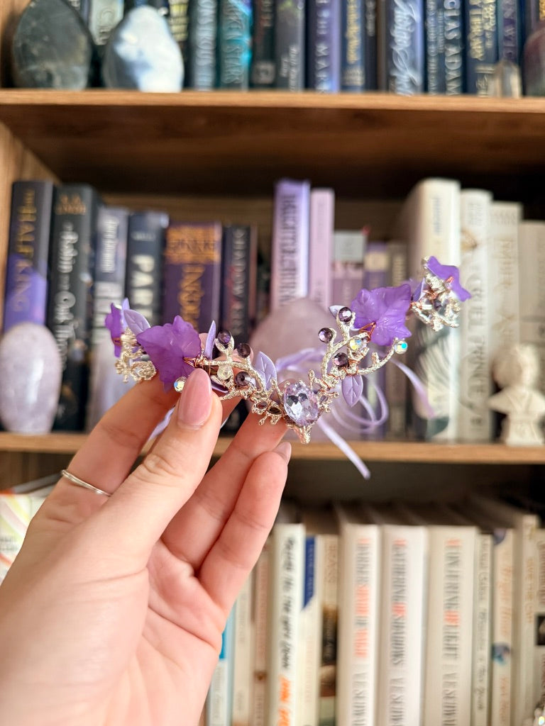 Silver + Purple Stag Circlet Tiara (Medium)